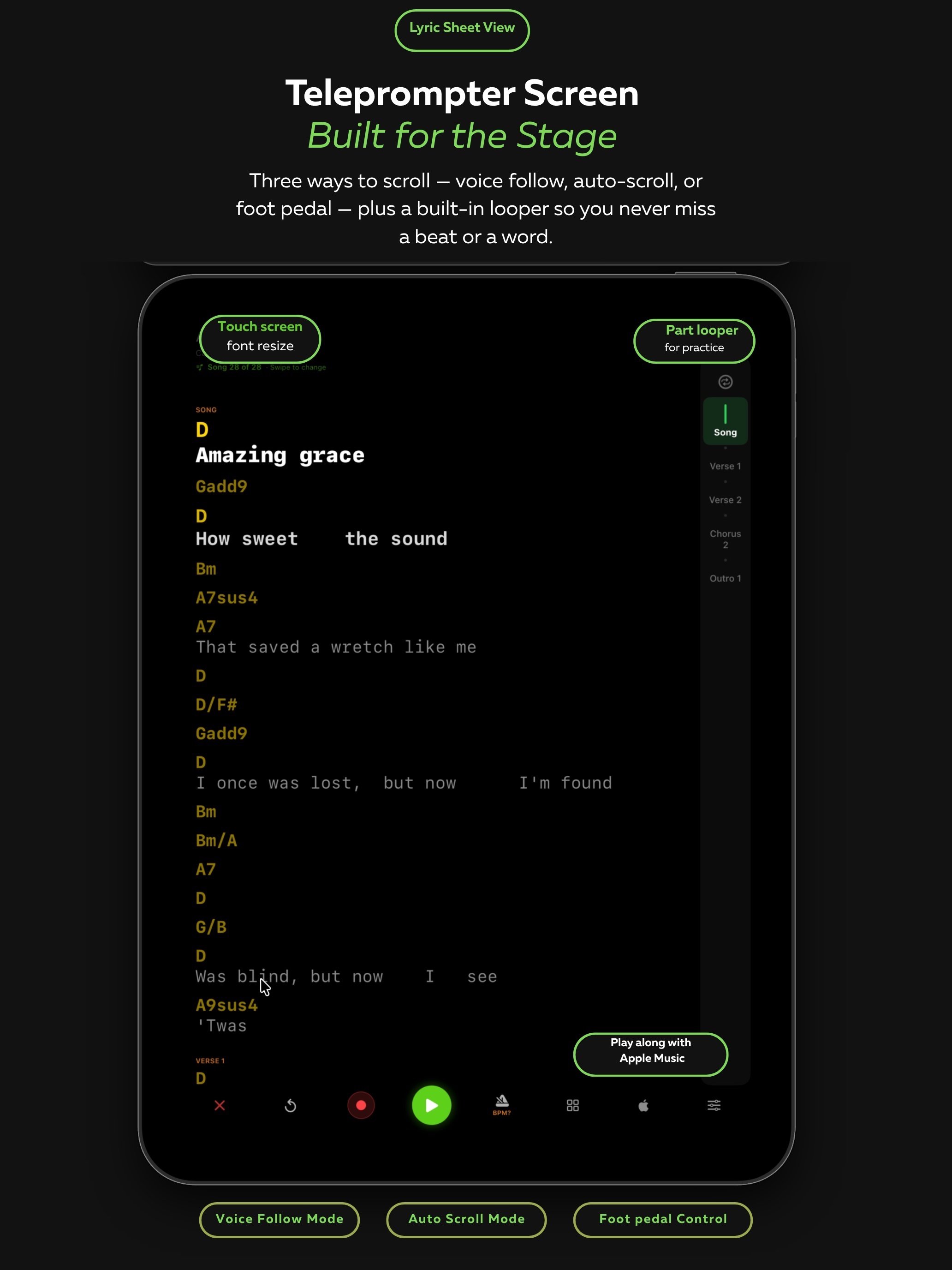 Teleprompter screen